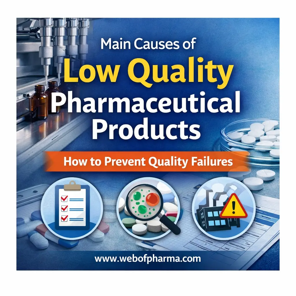 main causes of low quality pharmaceutical products