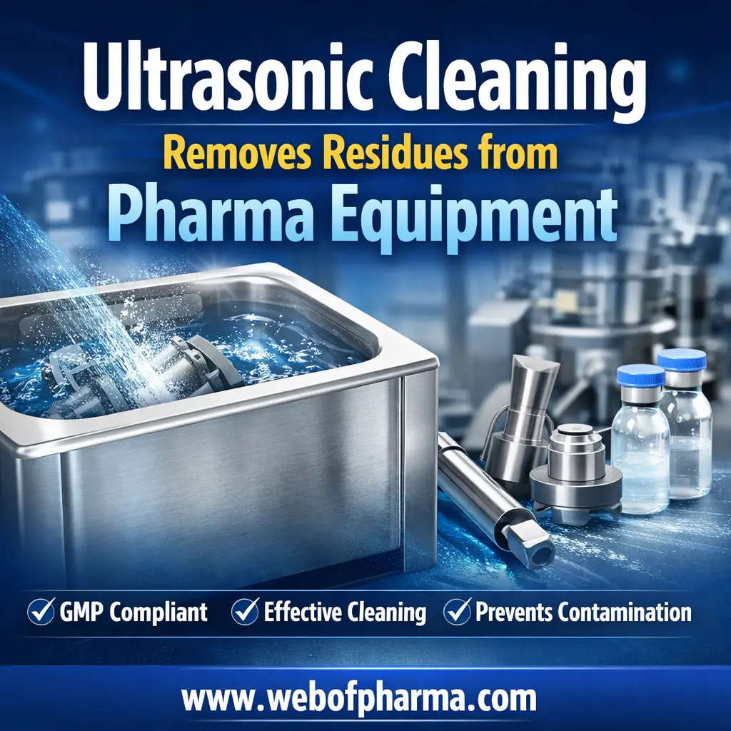 ultrasonic cleaning removes residues from pharma equipment