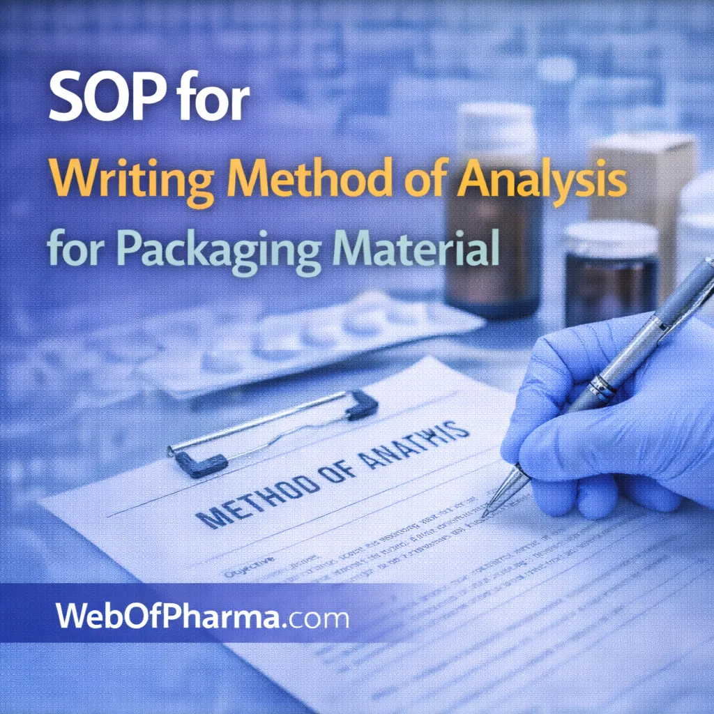 SOP for Writing Method of Analysis for Packaging Material