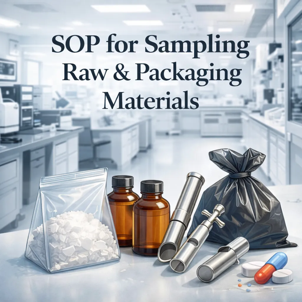 SOP for sampling raw and packaging materials