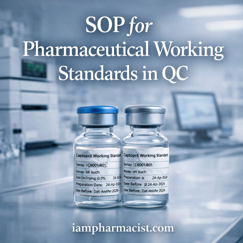 SOP for Pharmaceutical Working Standards