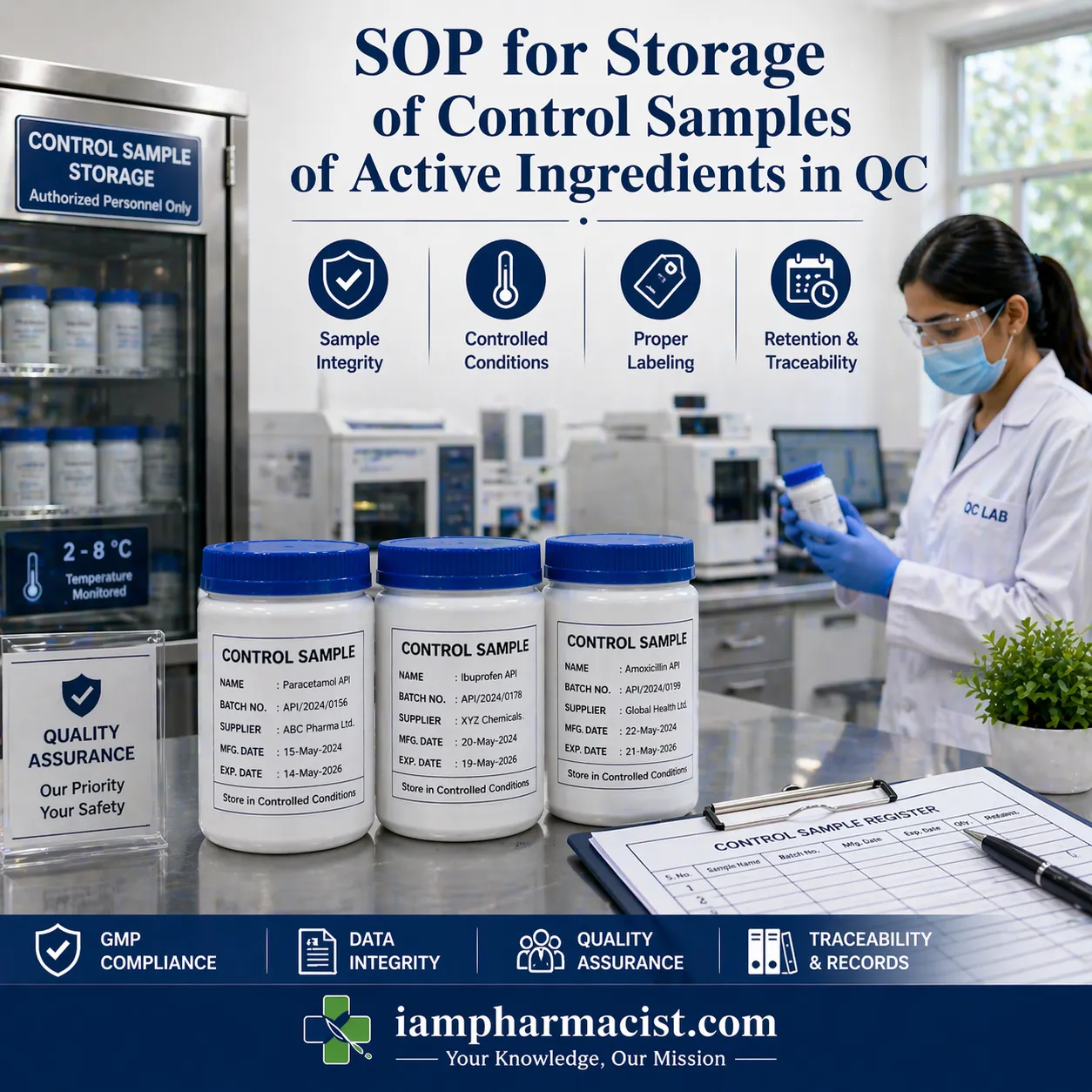 SOP for storage of control samples of active ingredients