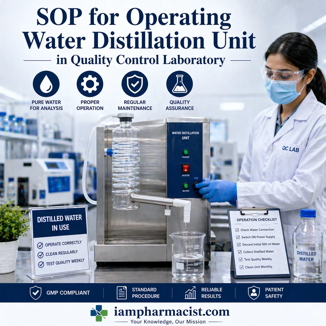 SOP for operating water distillation unit