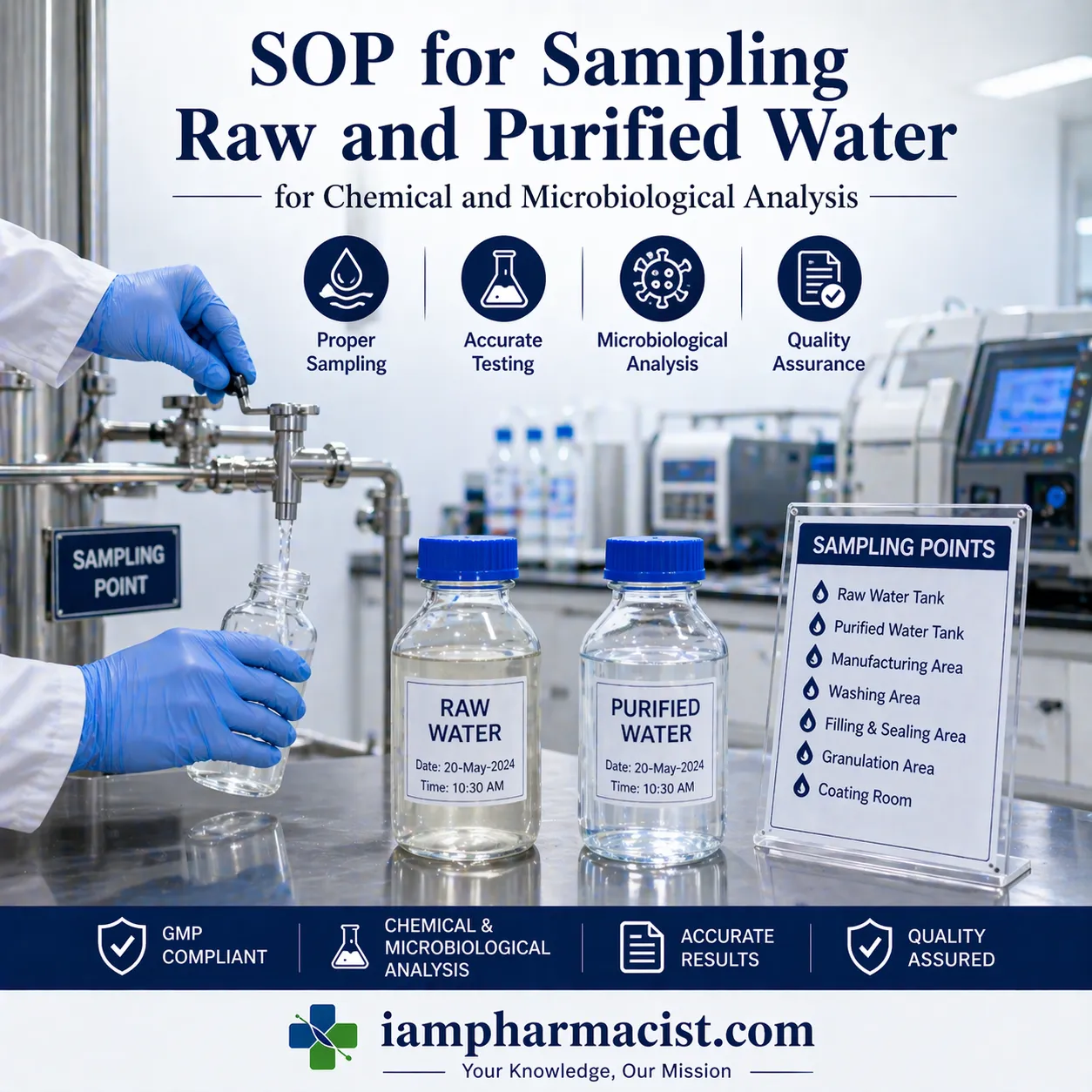 sampling raw and purified water