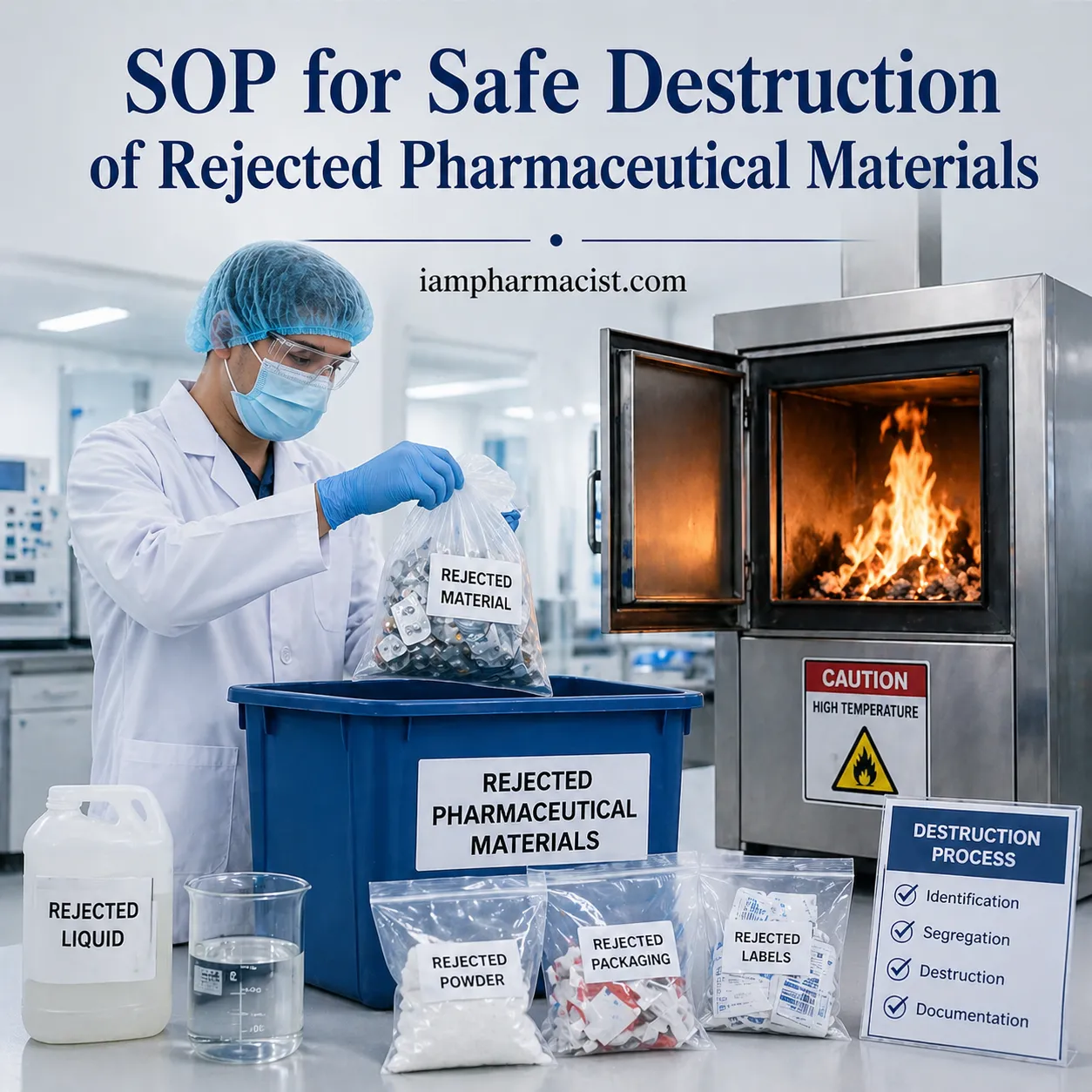safe destruction of rejected pharmaceutical materials