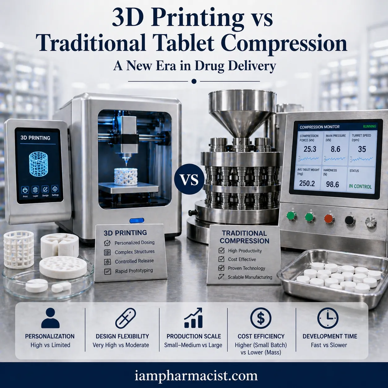 3D Printing vs Traditional Tablet Compression