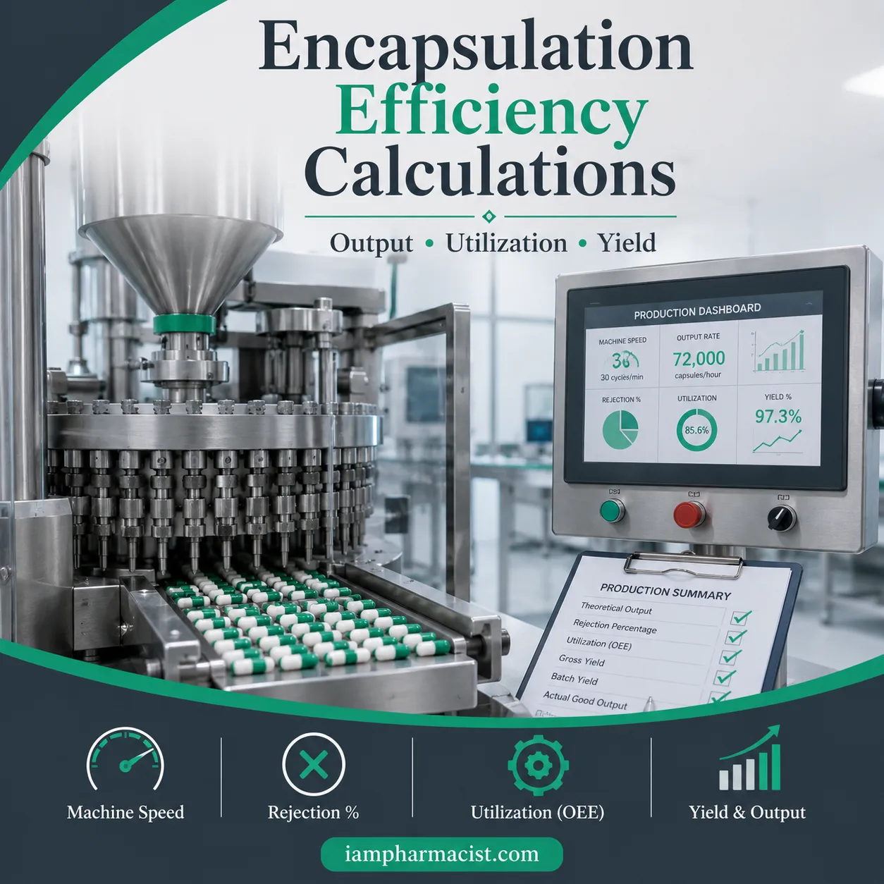Encapsulation Machine Output and Production Efficiency Calculations