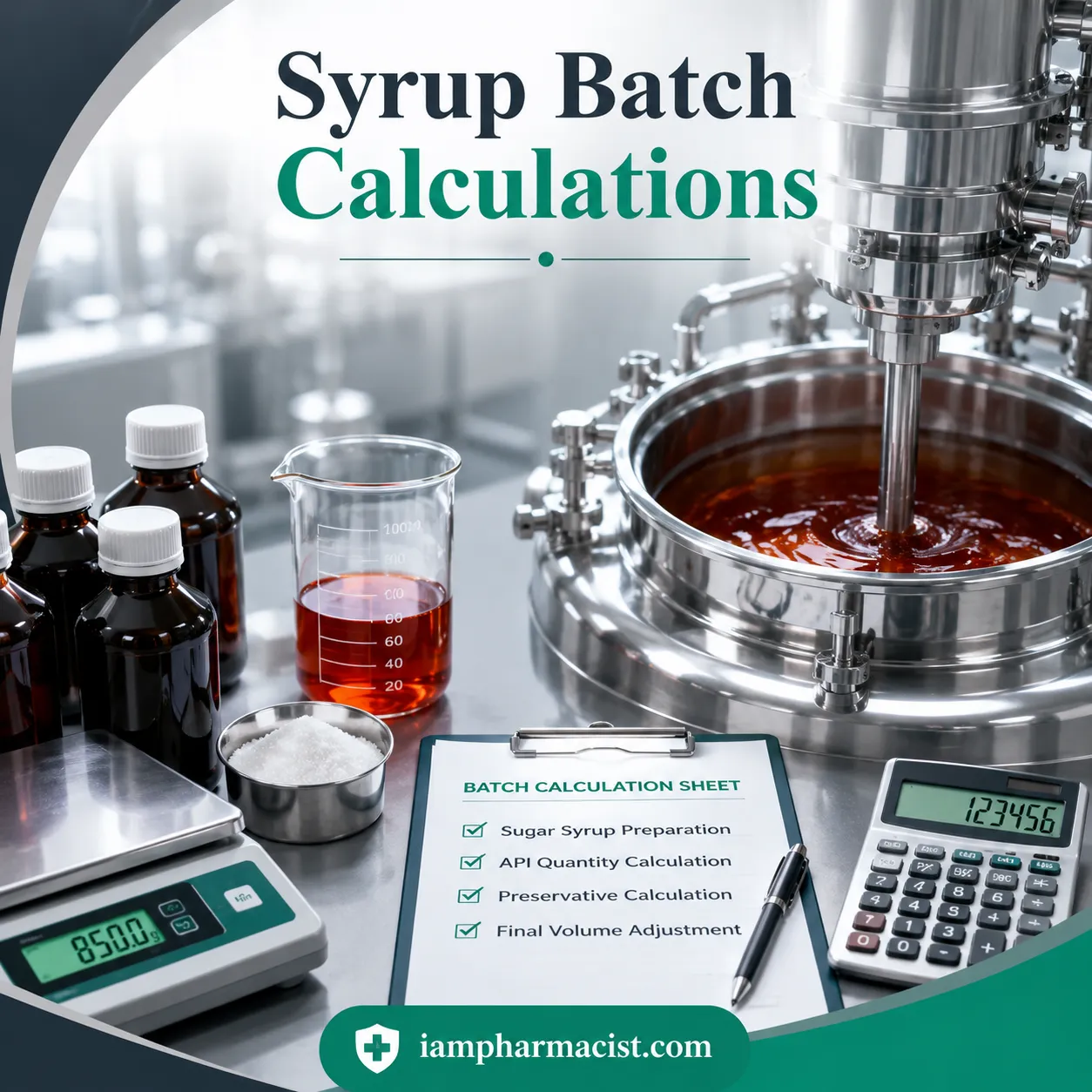 Syrup Batch Manufacturing Calculations