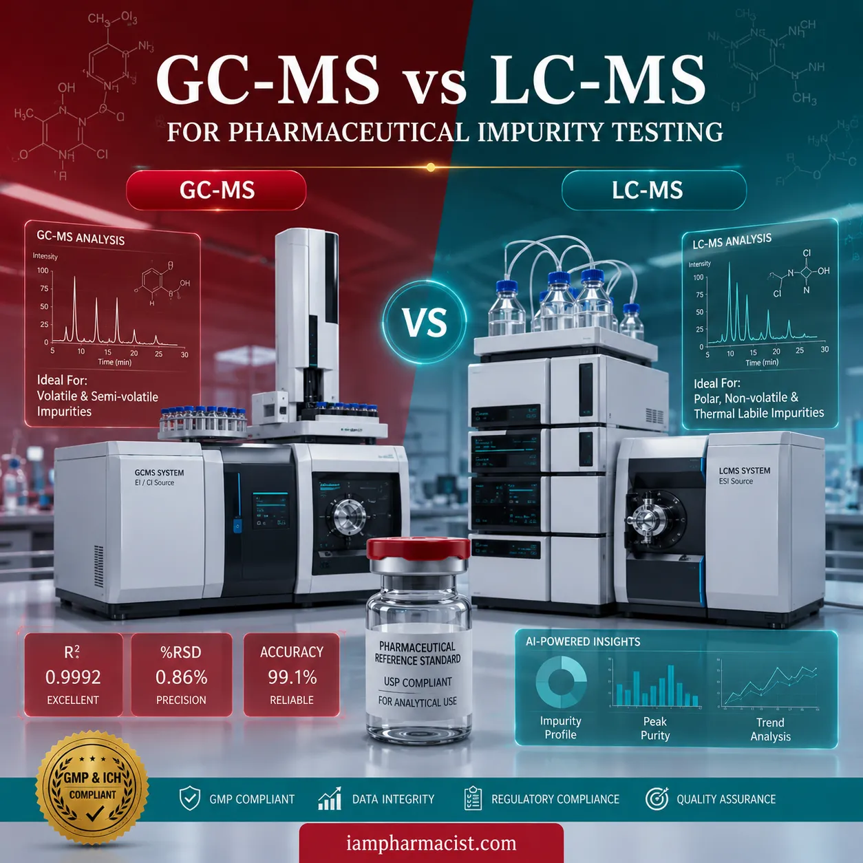 GC-MS vs LC-MS for Pharmaceutical Impurity Testing
