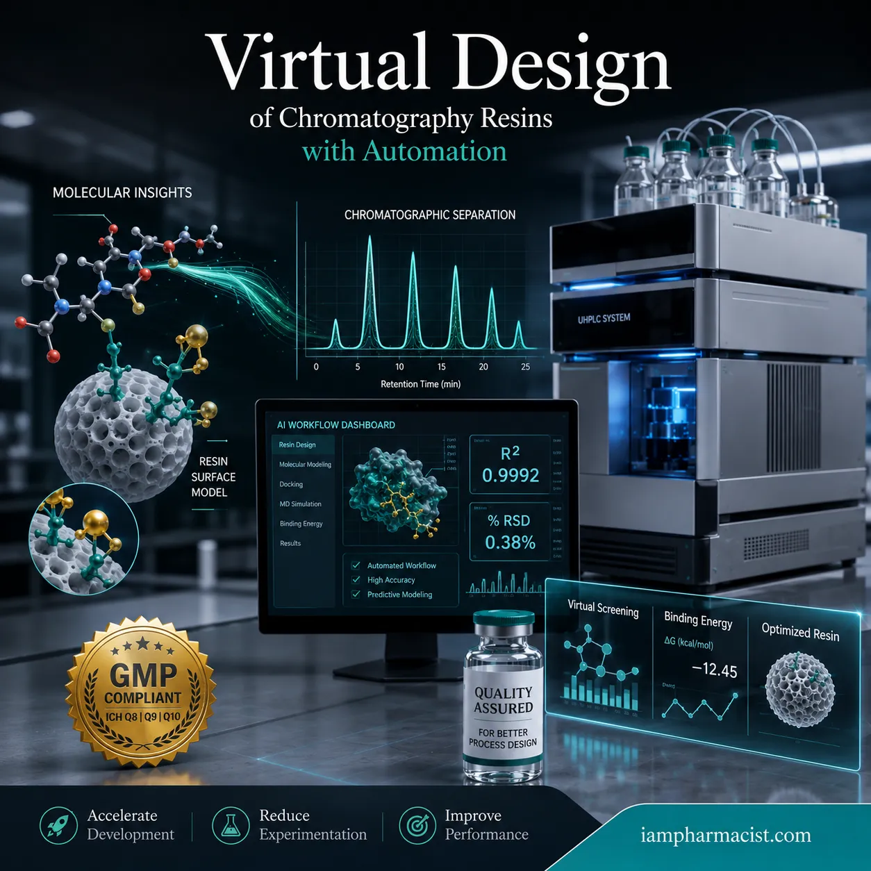 Virtual Design of Chromatography Resins with Automation