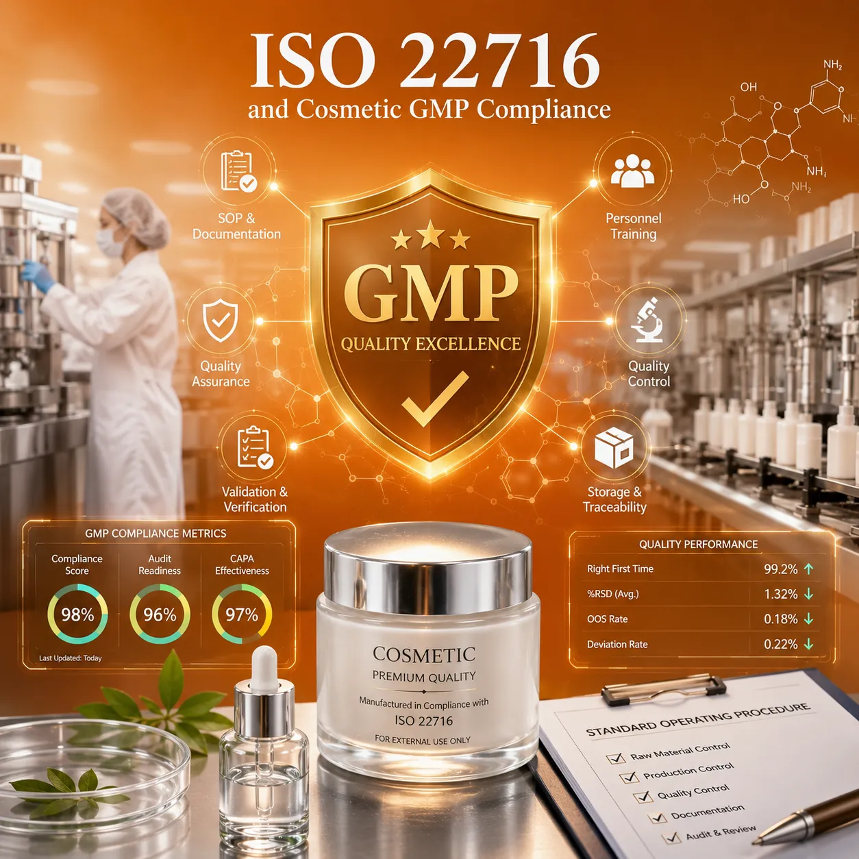 ISO 22716 and Cosmetic GMP Compliance