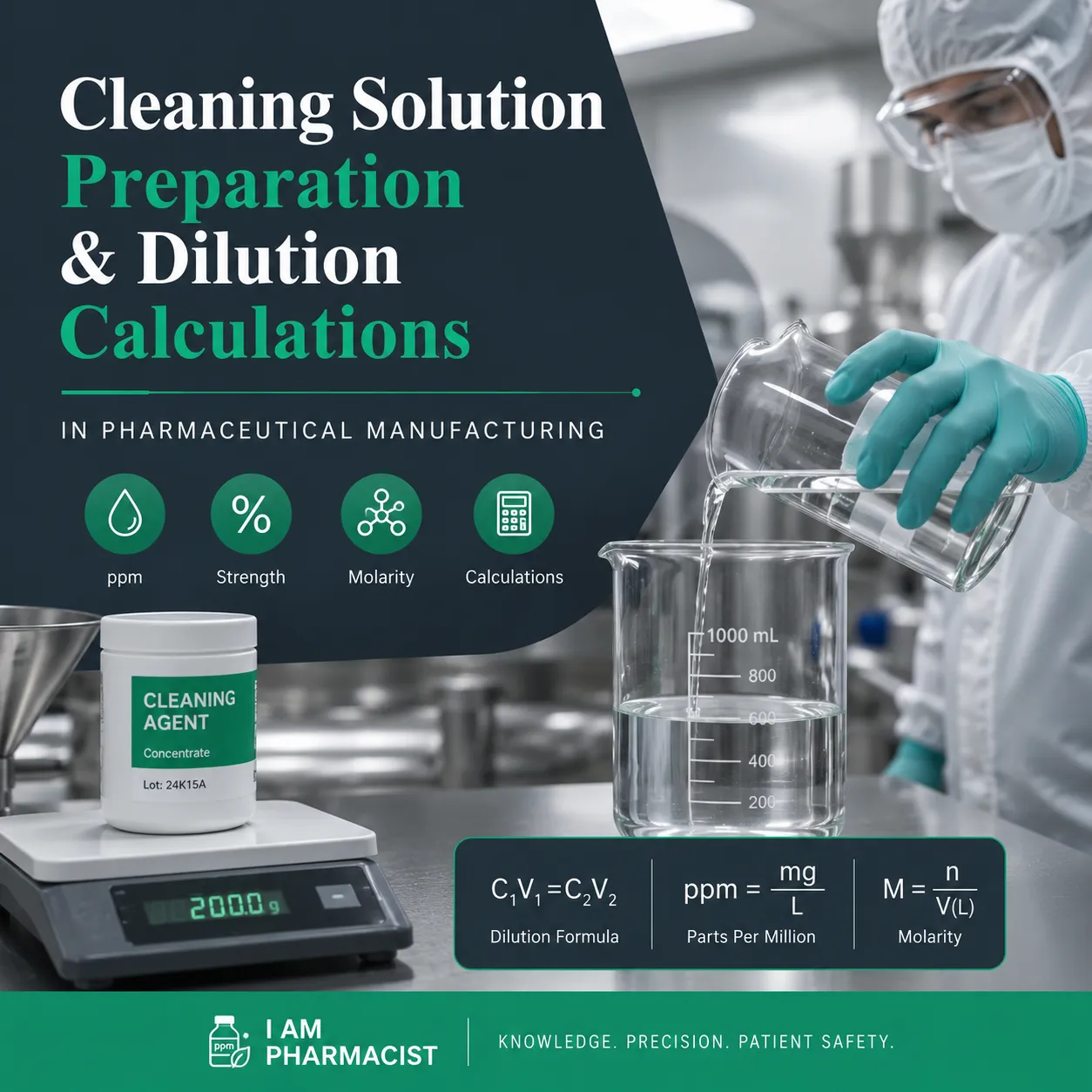 Cleaning Solution Preparation and Dilution Calculations