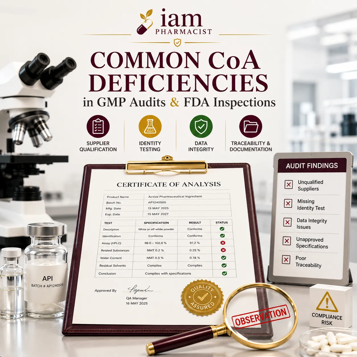 Common Certificate of Analysis (CoA) Deficiencies