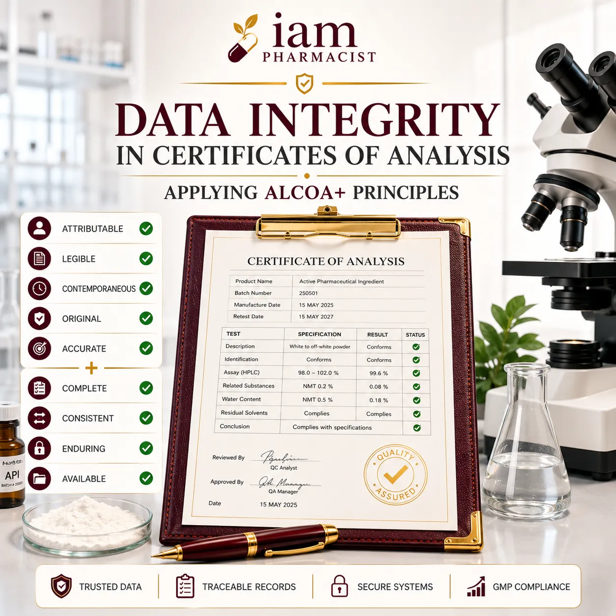 Data Integrity in Certificates of Analysis: Applying ALCOA+ Principles