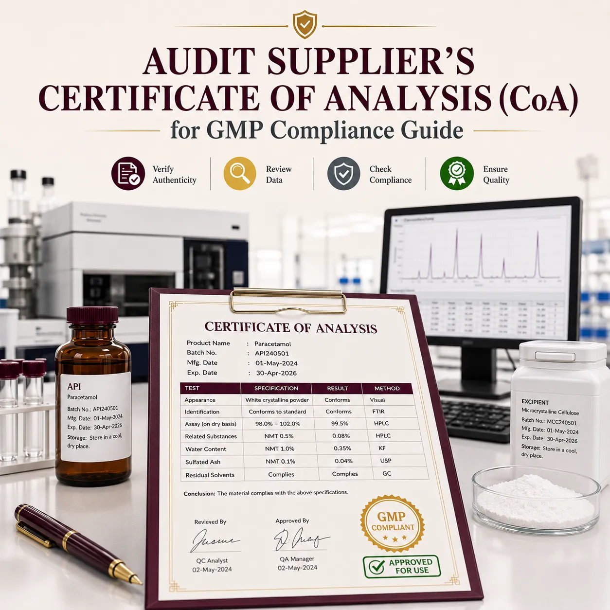 Audit Supplier’s Certificate of Analysis