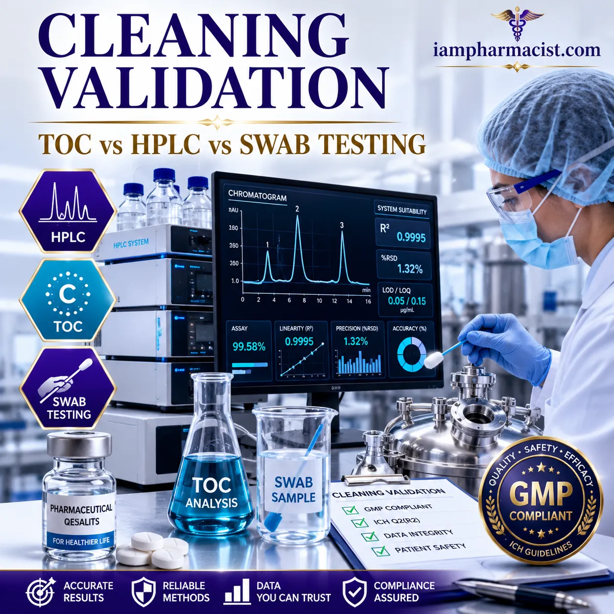 Cleaning Validation Analytical Methods: TOC vs HPLC vs Swab Testing